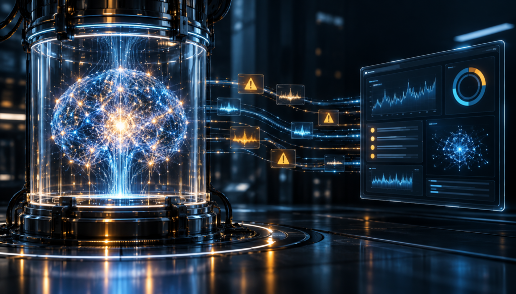 Abstract AI system monitored for safety incidents and unexpected behavior